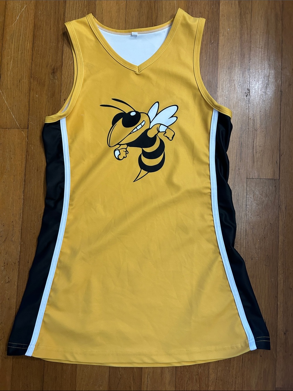 Yellow Jacket Georgia tech  Bee Logo Athletic Dress size 8 girls
